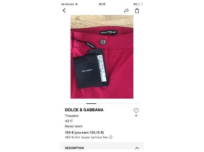 Calças Dolce & Gabbana em mistura de algodão rosa - vista 7