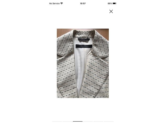 Max Mara Blazer mit Polka Dots Weiß Beige - Ansicht 2