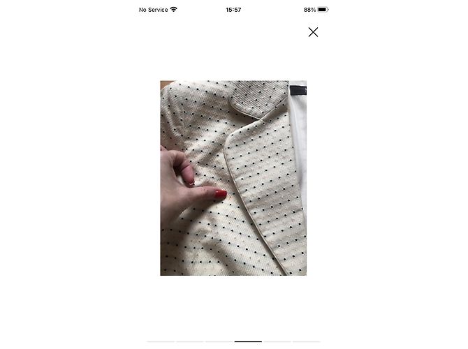 Max Mara Blazer mit Polka Dots Weiß Beige - Ansicht 3