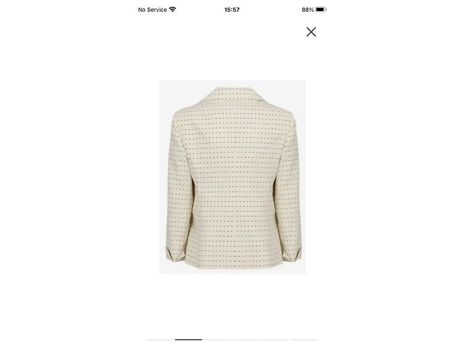 Max Mara Blazer mit Polka Dots Weiß Beige - Ansicht 6