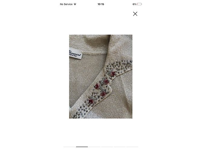 Blumarine Top de Punto Beige con Cuello Adornado - vista 3