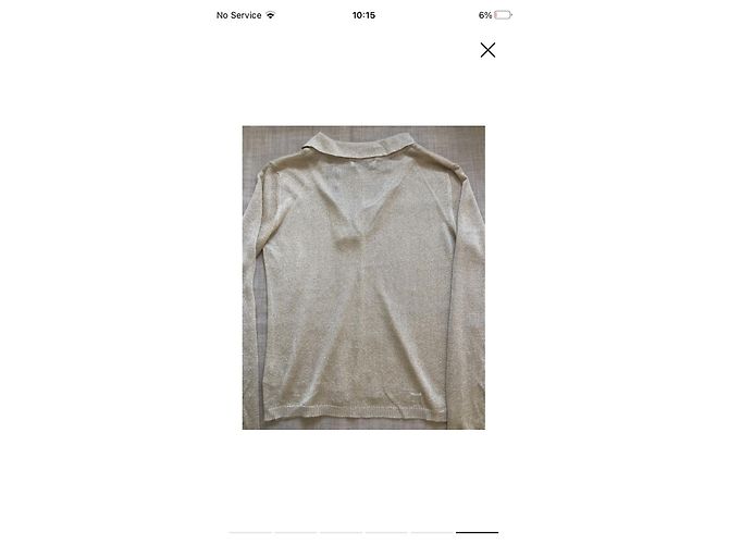 Blumarine Top de Punto Beige con Cuello Adornado - vista 5