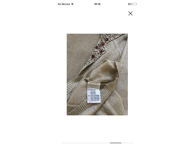 Blumarine Top de Punto Beige con Cuello Adornado - vista 6