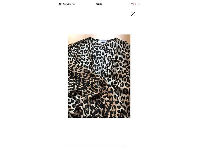 Vestido Midi Ganni de Seda Estampado Leopardo Estampado de leopardo - vista 5