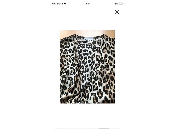 Vestido Midi Ganni de Seda Estampado Leopardo Estampado de leopardo - vista 6