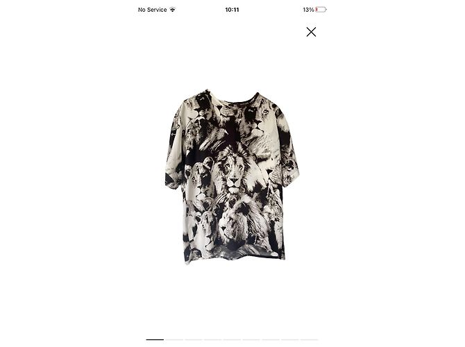 Roberto Cavalli Blusa de seda con estampado de león Negro Blanco Marrón oscuro - vista 2
