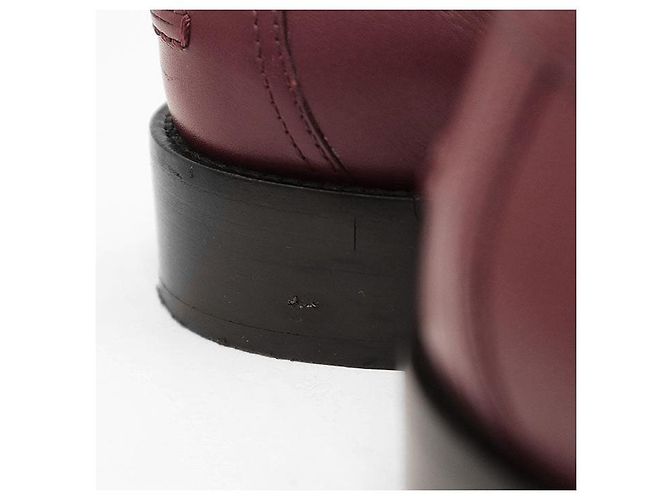 Hermès Mocassini Hermes Hot Kelly Buckle in pelle di vitello Marrone Bordò - vista 5