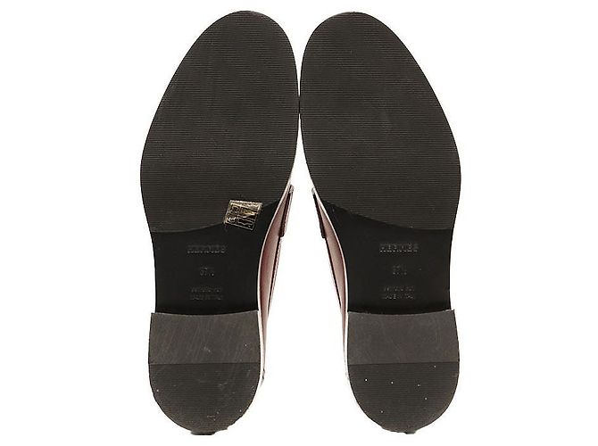 Hermès Mocassini Hermes Hot Kelly Buckle in pelle di vitello Marrone Bordò - vista 8