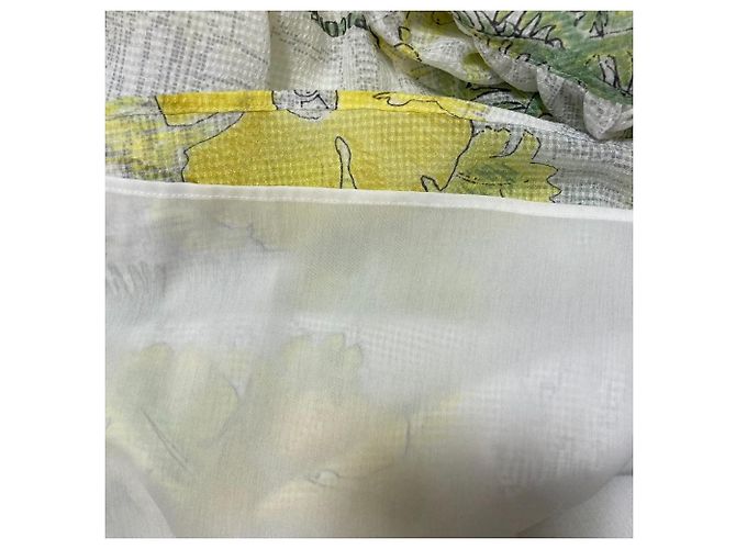 Autre Marque Falda Picone Hibiscus Seersucker Blanco Multicolor Verde Amarillo - vista 5