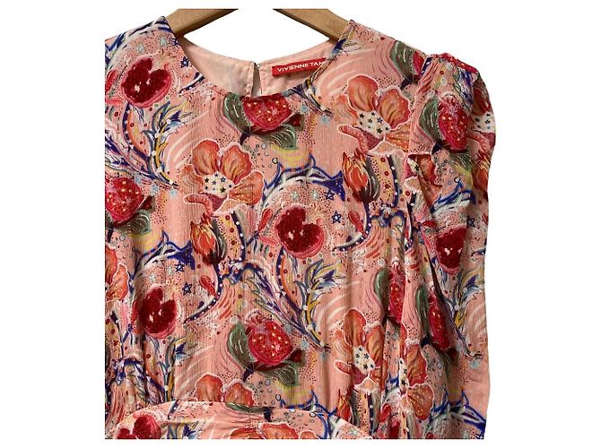 Autre Marque Vivienne Tam transparentes Blumenkleid Pink Mehrfarben - Ansicht 2