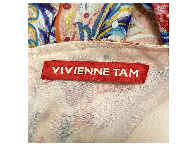 Autre Marque Vivienne Tam transparentes Blumenkleid Pink Mehrfarben - Ansicht 5