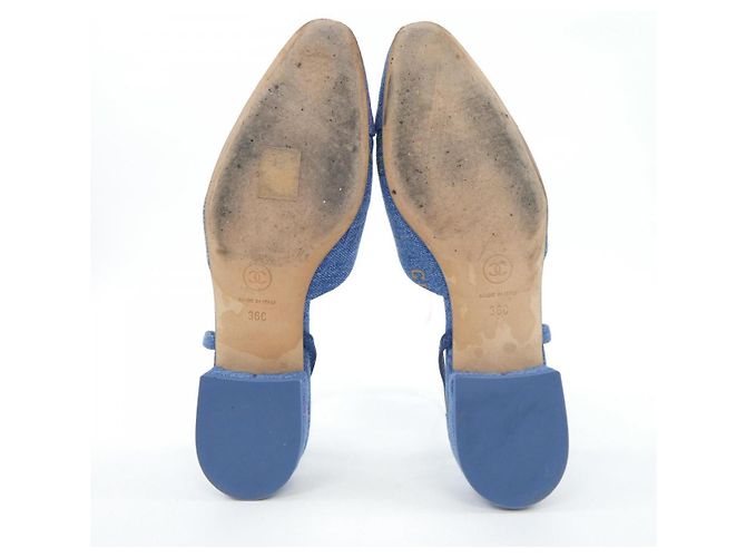 Chanel Slingback Denim Schuhe Blau - Ansicht 4
