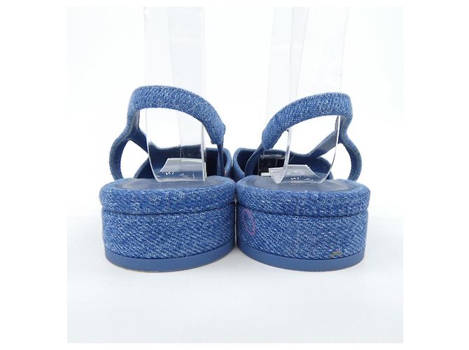 Chanel Slingback Denim Schuhe Blau - Ansicht 5