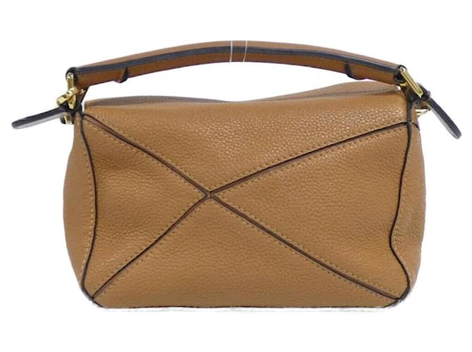 Borsa a spalla Loewe Puzzle Mini in vitello Marrone - vista 2