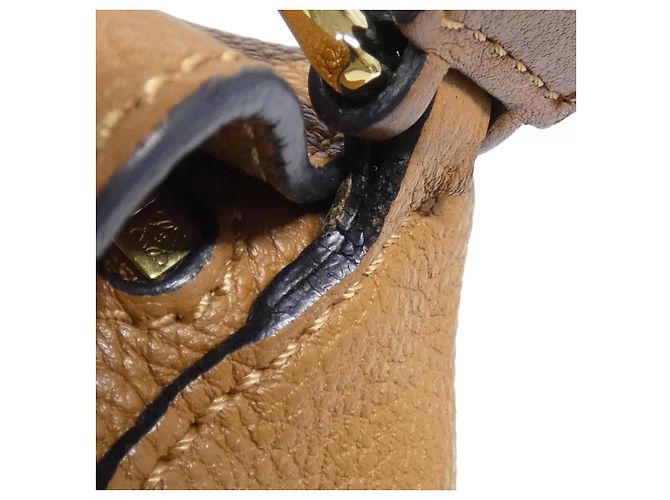 Borsa a spalla Loewe Puzzle Mini in vitello Marrone - vista 7