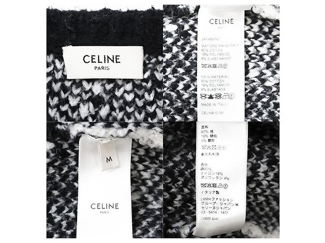 Céline Top de punto de algodón y nailon Celine Negro Blanco - vista 10