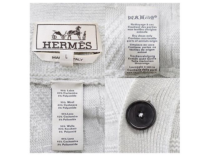 Hermès Hermes Wool Cashmere Knit Cardigan Brown - view 10