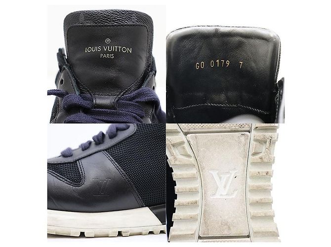 Sneakers Louis Vuitton Run Away Line in pelle e mesh Nero - vista 10