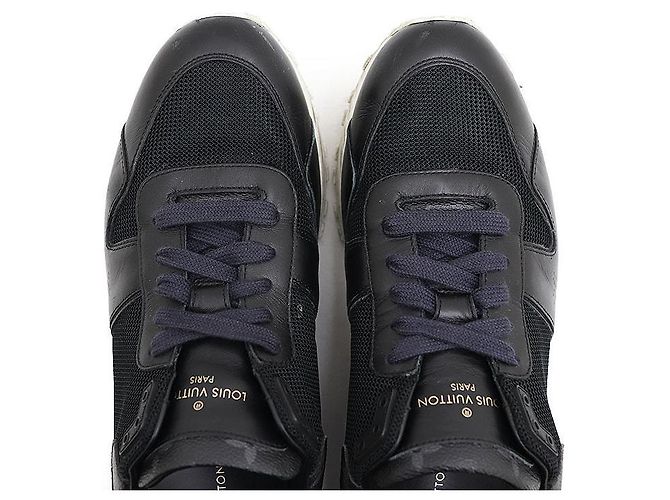 Sneakers Louis Vuitton Run Away Line in pelle e mesh Nero - vista 14