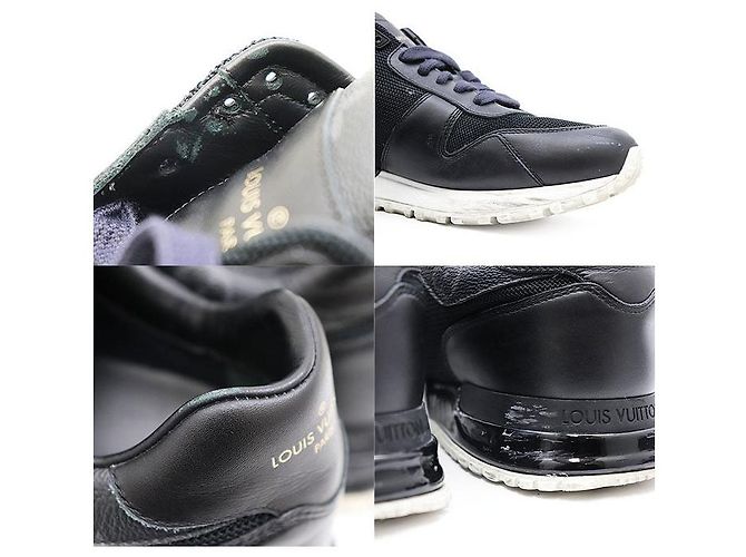 Sneakers Louis Vuitton Run Away Line in pelle e mesh Nero - vista 3