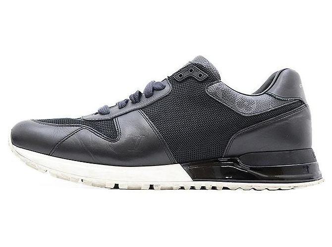 Sneakers Louis Vuitton Run Away Line in pelle e mesh Nero - vista 4