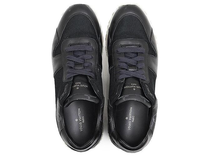 Sneakers Louis Vuitton Run Away Line in pelle e mesh Nero - vista 8