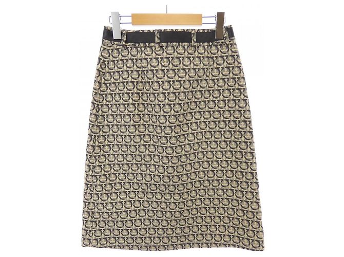 Falda Salvatore Ferragamo Castaño Beige - vista 2