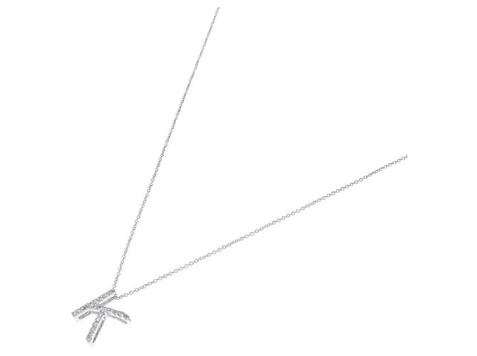 Autre Marque Au750 Diamant-Anfangsbuchstabe K Halskette Silber - Ansicht 2