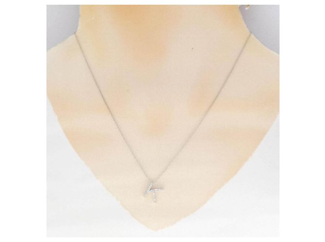 Autre Marque Au750 Diamant-Anfangsbuchstabe K Halskette Silber - Ansicht 6