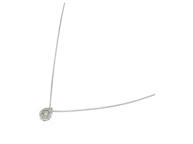 Autre Marque Collana in oro bianco K10 e diamanti Argento - vista 2