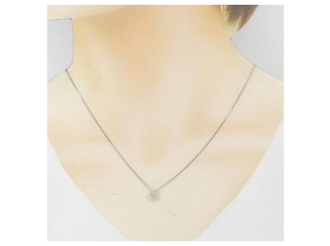 Autre Marque Collana in oro bianco K10 e diamanti Argento - vista 6