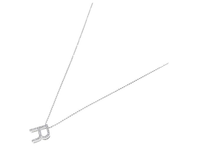 Autre Marque Collana Au750 Initial R Diamond Argento - vista 2