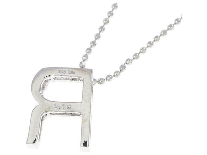 Autre Marque Collana Au750 Initial R Diamond Argento - vista 4