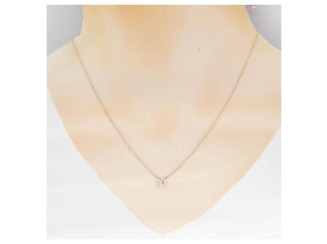 Autre Marque Collana Au750 Initial N Diamond Rosa - vista 6