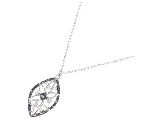 Autre Marque Collana in oro bianco e oro nero Au750 con diamanti - vista 2
