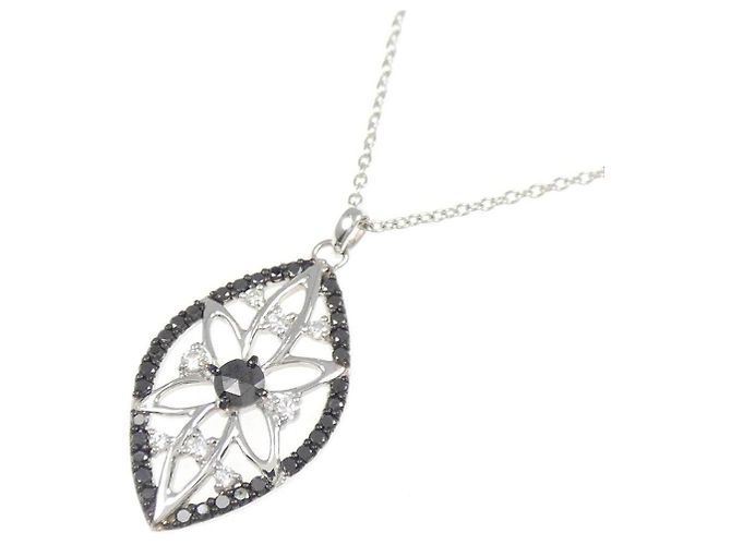 Autre Marque Collana in oro bianco e oro nero Au750 con diamanti - vista 3