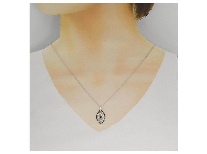 Autre Marque Collana in oro bianco e oro nero Au750 con diamanti - vista 6
