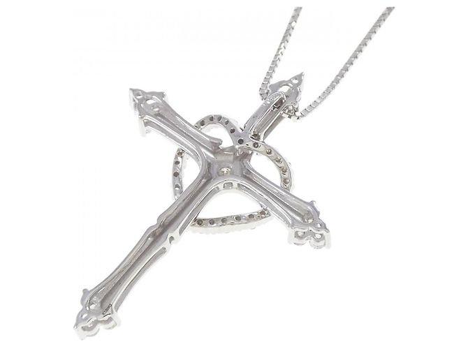 Autre Marque Collana Au750 Cuore Incrociato Diamante Argento - vista 4