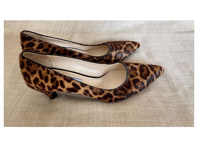 Prada Décolleté in pelo di vitello con stampa leopardata Marrone Stampa leopardo - vista 5