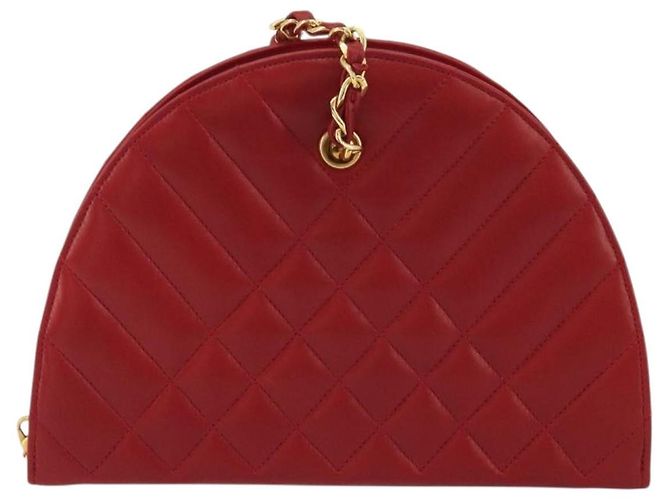Timeless Borsa a tracolla CHANEL Matelassé con catena in pelle d'agnello rossa e CC dorato - vista 2