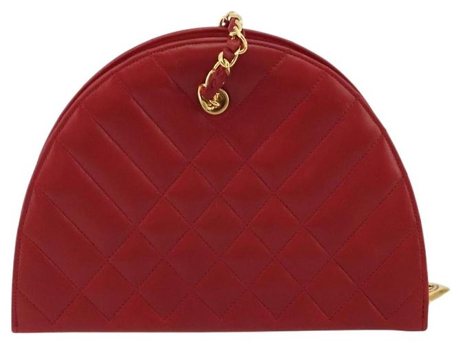 Timeless Borsa a tracolla CHANEL Matelassé con catena in pelle d'agnello rossa e CC dorato - vista 3