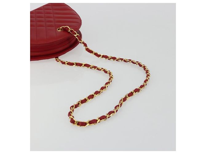 Timeless Borsa a tracolla CHANEL Matelassé con catena in pelle d'agnello rossa e CC dorato - vista 7