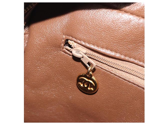 CHANEL Matelasse Shoulder Bag Lamb Skin Beige Gold CC - vista 24