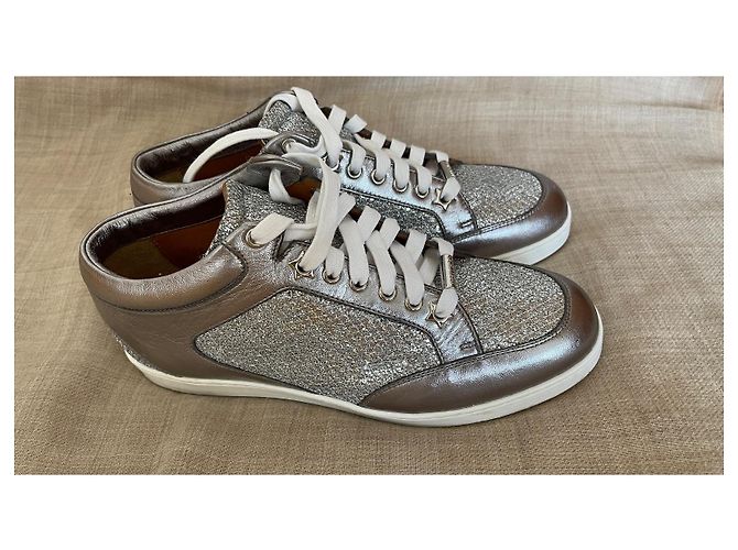 Jimmy Choo Miami Sneakers Glitter Argento - vista 11