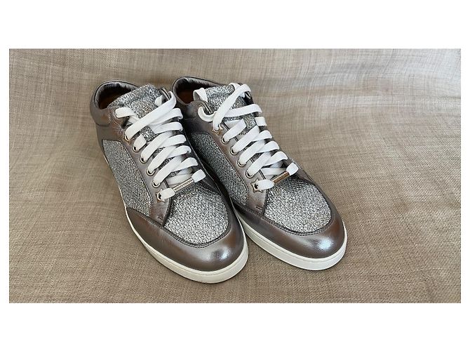Jimmy Choo Miami Sneakers Glitter Argento - vista 13