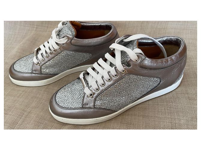 Jimmy Choo Miami Sneakers Glitter Argento - vista 4