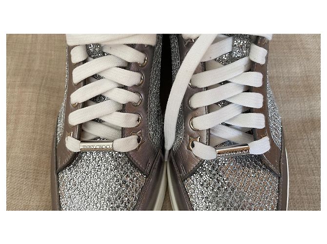 Jimmy Choo Miami Sneakers Glitter Argento - vista 5