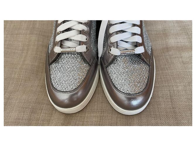 Jimmy Choo Miami Sneakers Glitter Argento - vista 6