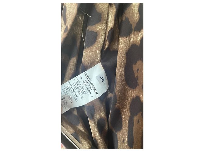 Dolce & Gabbana Vestido con Volantes Estampado de Leopardo Castaño - Ansicht 2