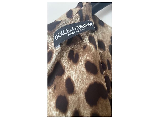 Dolce & Gabbana Vestido con Volantes Estampado de Leopardo Castaño - Ansicht 6